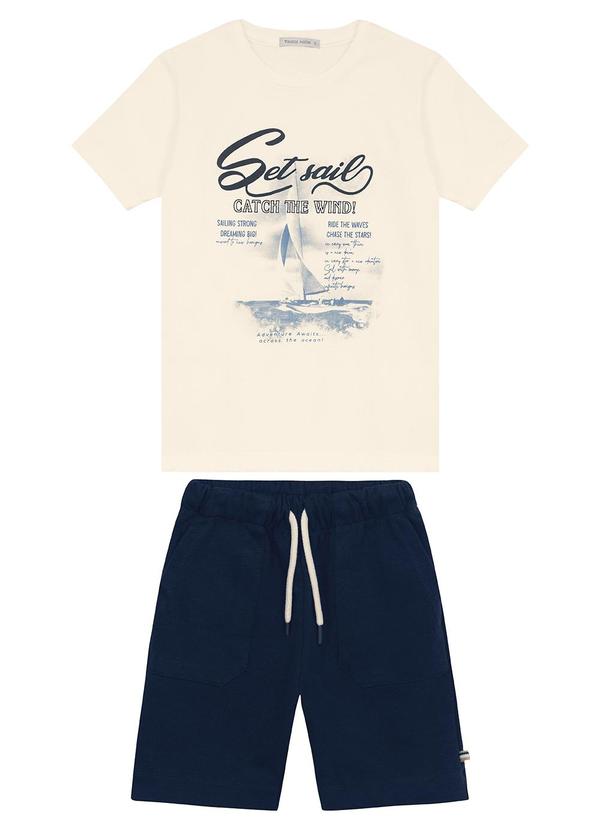 Trick Nick - Conjunto Camiseta com Bermuda Masculino Bege