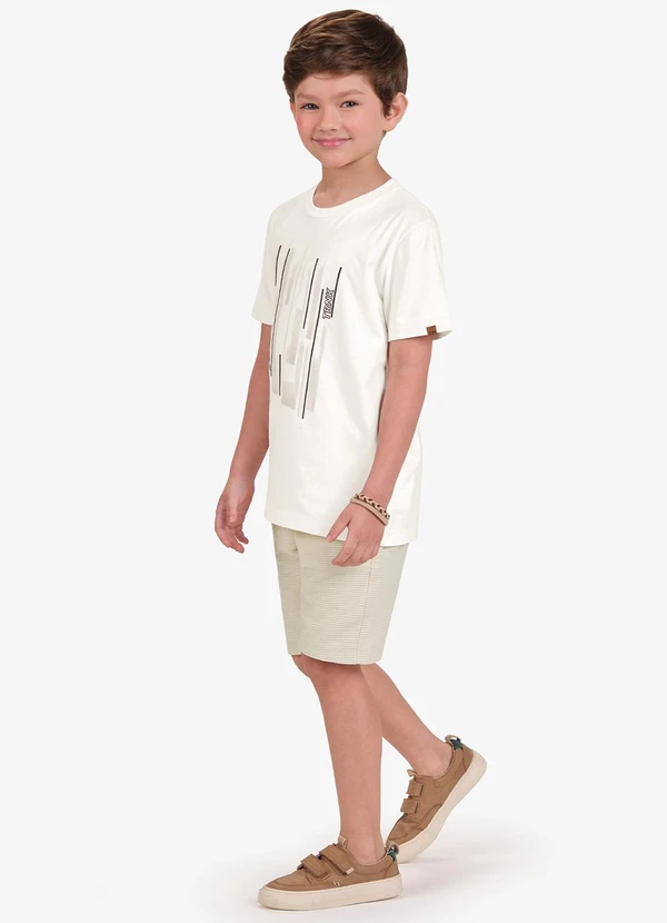 Trick Nick - Conjunto Camiseta com Bermuda Masculino Bege 3
