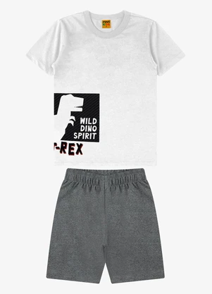 Rovi Kids - Conjunto Camiseta com Bermuda Masculino Branco - ROVI KIDS