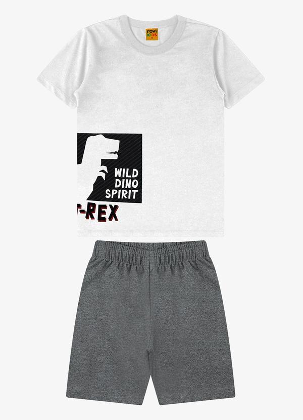 Rovi Kids - Conjunto Camiseta com Bermuda Masculino Branco