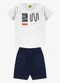 Rovi Kids - Conjunto Camiseta com Bermuda Masculino Azul - variação: Branco