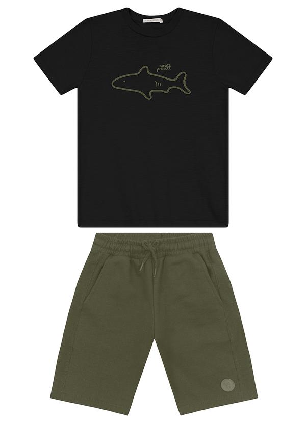 Trick Nick - Conjunto Camiseta com Bermuda Masculino Preto