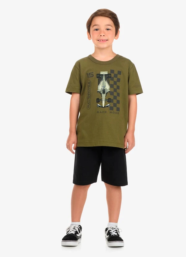 Rovi Kids - Conjunto Camiseta com Bermuda Masculino Verde 3