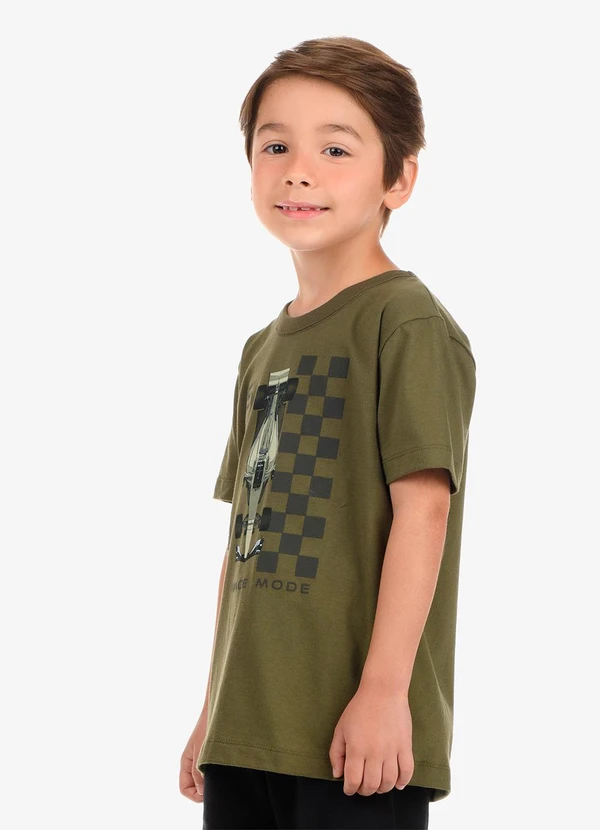 Rovi Kids - Conjunto Camiseta com Bermuda Masculino Verde 4