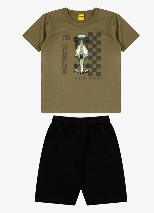 Rovi Kids - Conjunto Camiseta com Bermuda Masculino Verde 6