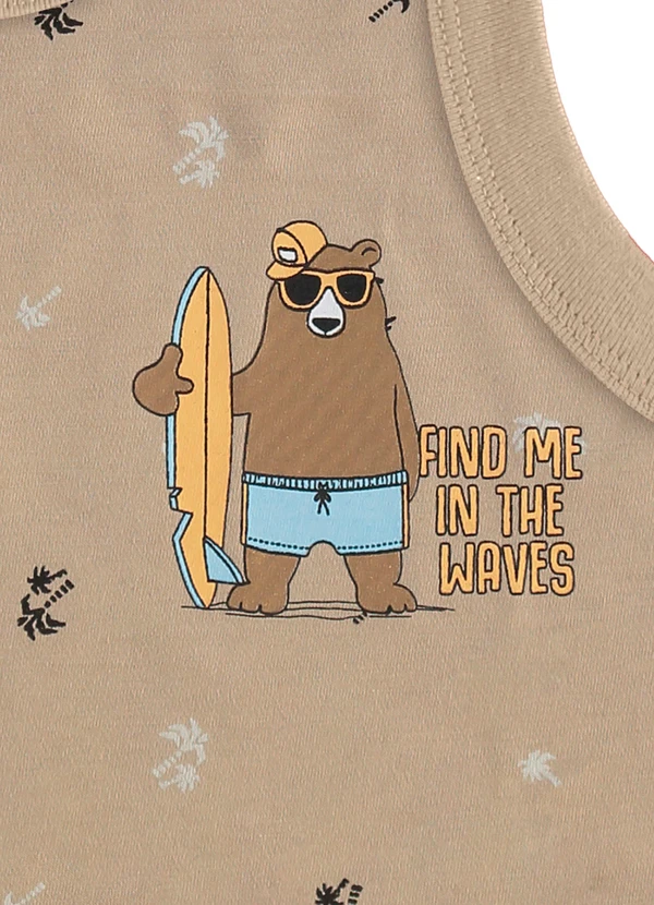 Rovi Kids - Conjunto Camiseta com Bermuda Meia Malha Marrom 2