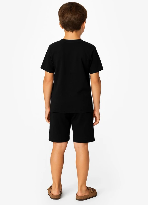 Rovi Kids - Conjunto Camiseta com Bermuda Preto 2