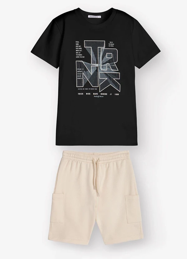 Trick Nick - Conjunto Camiseta com Bermuda Preto 6