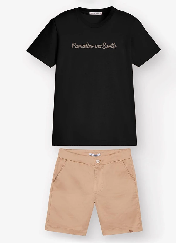 Trick Nick - Conjunto Camiseta com Bermuda Preto 1