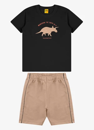 Rovi Kids - Conjunto Camiseta com Bermuda Preto - ROVI KIDS