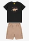 Rovi Kids - Conjunto Camiseta com Bermuda Preto - variação: Preto