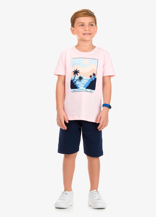 Rovi Kids - Conjunto Camiseta com Bermuda Rosa 3