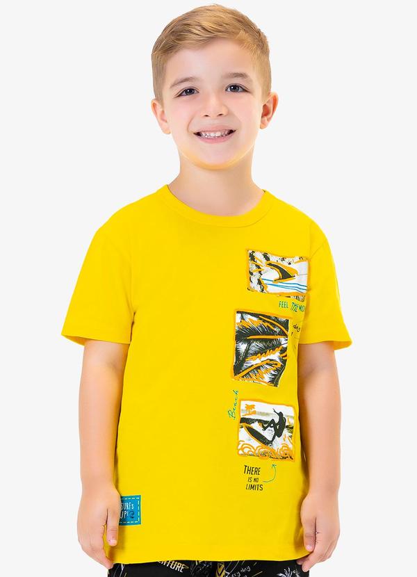 Rovi Kids - Conjunto Camiseta com Bermuda Amarelo