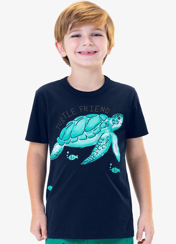 Rovi Kids - Conjunto Camiseta com Bermuda Azul