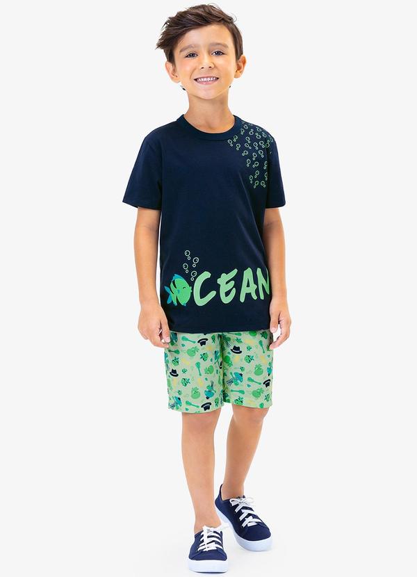 Rovi Kids - Conjunto Camiseta com Bermuda Azul 3