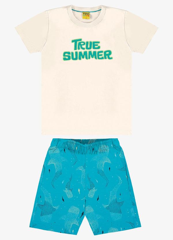 Rovi Kids - Conjunto Camiseta com Bermuda Bege