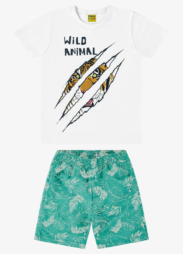 Rovi Kids - Conjunto Camiseta com Bermuda Branco