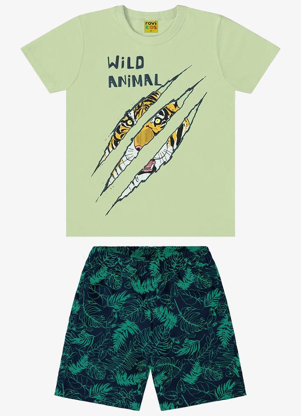 Rovi Kids - Conjunto Camiseta com Bermuda Verde