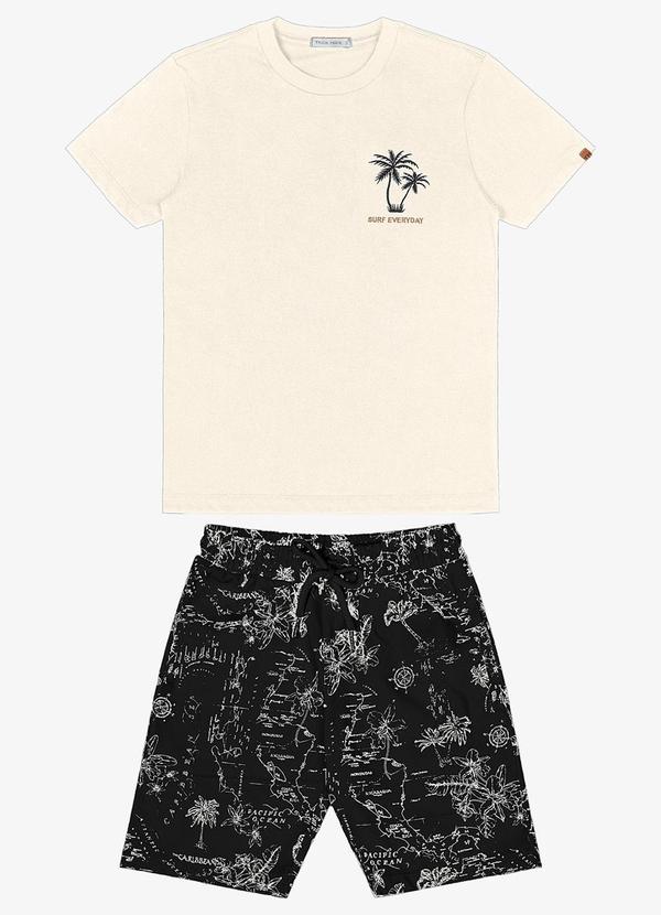 Trick Nick - Conjunto Camiseta com Bermuda Bege