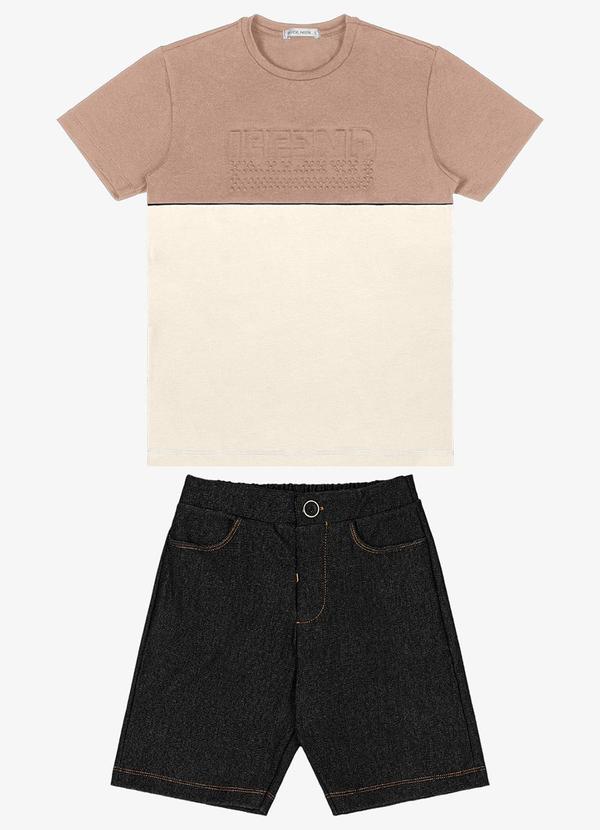 Trick Nick - Conjunto Camiseta com Bermuda Marrom