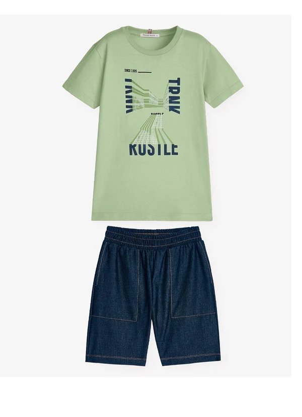 Trick Nick - Conjunto Camiseta com Bermuda Verde