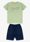 Rovi Kids - Conjunto Camiseta com Bermuda Marrom - variação: Verde
