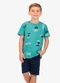 Rovi Kids - Conjunto Camiseta com Bermuda Marrom - variação: Verde
