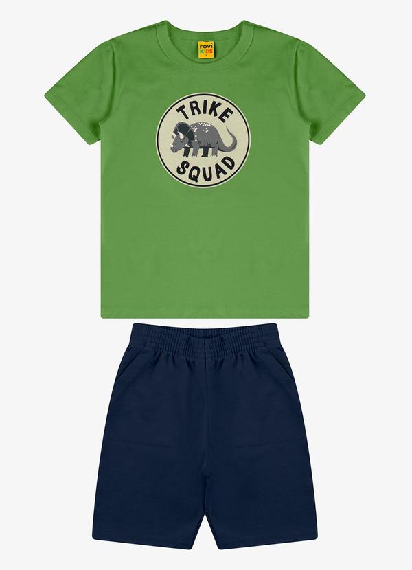 Rovi Kids - Conjunto Camiseta com Bermuda Verde