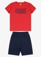 Rovi Kids - Conjunto Camiseta com Bermuda Bege - variação: Vermelho