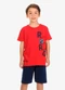 Rovi Kids - Conjunto Camiseta com Bermuda Verde - variação: Vermelho