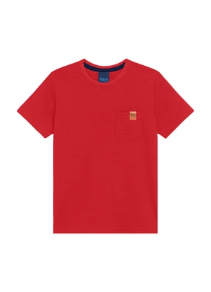 Ddk - Conjunto Camiseta com Bolso e Bermuda Vermelho - DDK