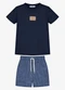Trick Nick - Conjunto Camiseta Cotton com Bermuda Azul - variação: Azul