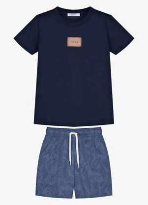 Trick Nick - Conjunto Camiseta Cotton com Bermuda Azul - TRICK NICK