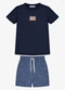 Trick Nick - Conjunto Camiseta Cotton com Bermuda Azul - variação: Azul