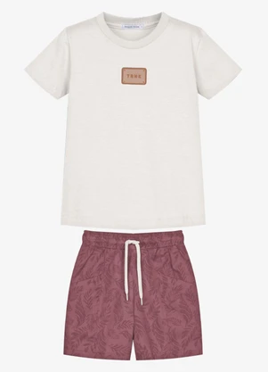 Trick Nick - Conjunto Camiseta Cotton com Bermuda Bege - TRICK NICK