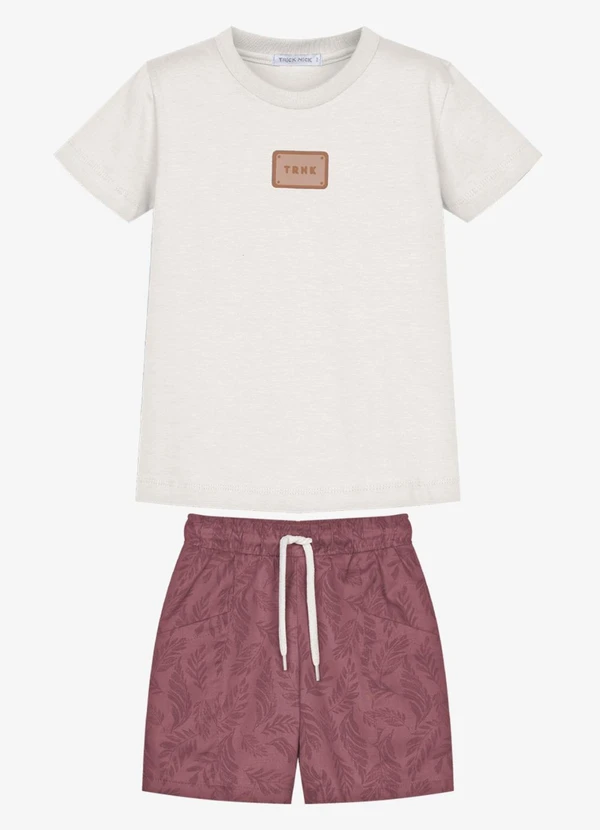 Trick Nick - Conjunto Camiseta Cotton com Bermuda Bege