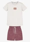 Trick Nick - Conjunto Camiseta Cotton com Bermuda Azul - variação: Bege