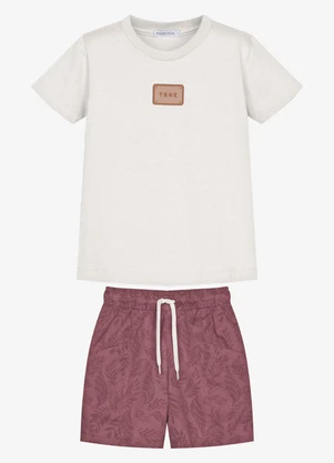 Trick Nick - Conjunto Camiseta Cotton com Bermuda Bege - TRICK NICK