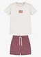 Trick Nick - Conjunto Camiseta Cotton com Bermuda Azul - variação: Bege