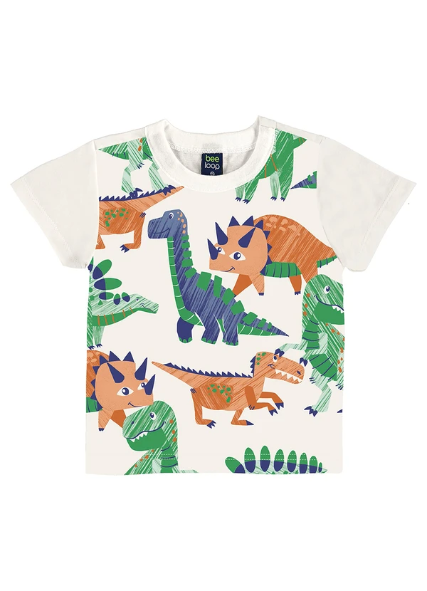 Bee Loop - Conjunto Camiseta Dino Bermuda Bege 4