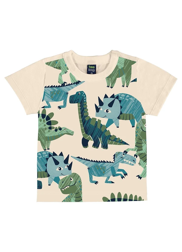 Bee Loop - Conjunto Camiseta Dino Bermuda Bege 2
