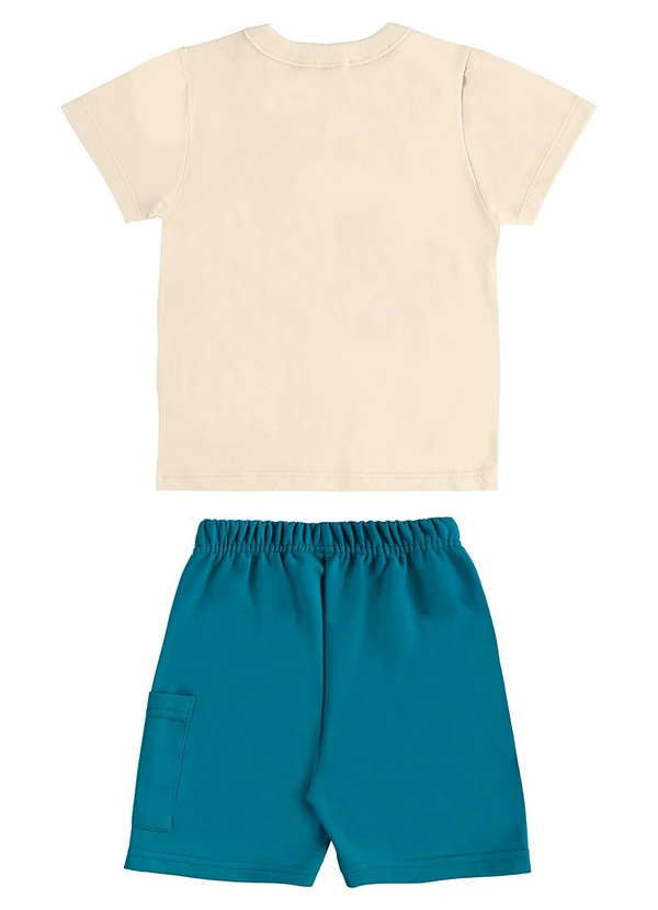 Bee Loop - Conjunto Camiseta Dino Bermuda Bege 4