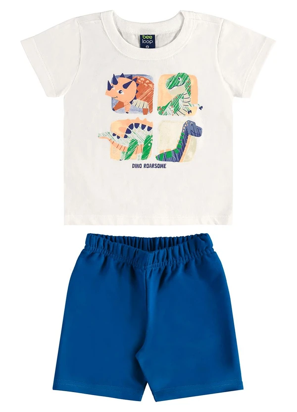 Bee Loop - Conjunto Camiseta Dino Bermuda Bege 2