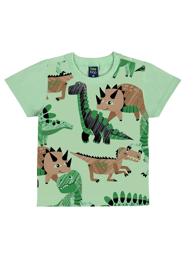 Bee Loop - Conjunto Camiseta Dino Bermuda Verde 3