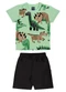 Bee Loop - Conjunto Camiseta Dino Bermuda Bege - variação: Verde