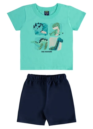 Conjunto Camiseta Dino Bermuda Bee Loop Verde - BEE LOOP