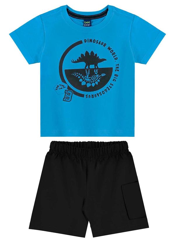Bee Loop - Conjunto Camiseta Dino e Bermuda Azul