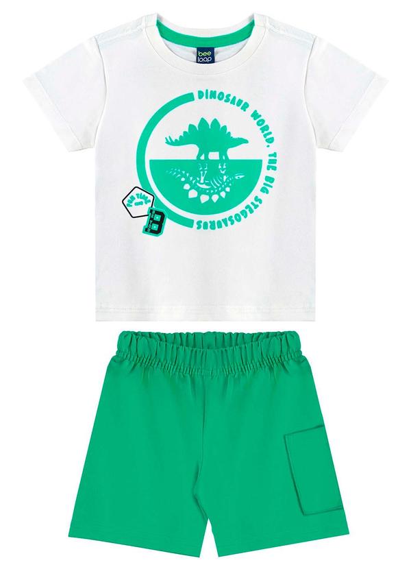 Bee Loop - Conjunto Camiseta Dino e Bermuda Branco 2