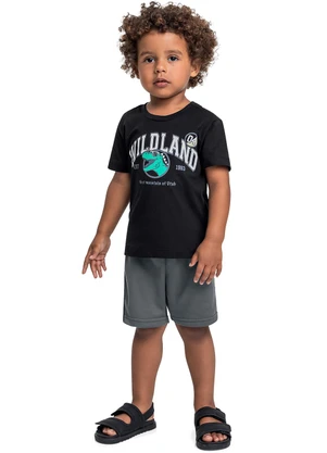 Bee Loop - Conjunto Camiseta Dino e Bermuda Preto - BEE LOOP