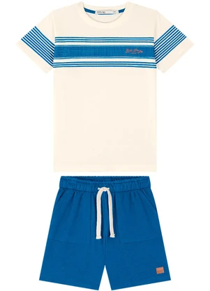 Ioluig - Conjunto Camiseta e Bermuda Alfaiataria Azul - IOLUIG